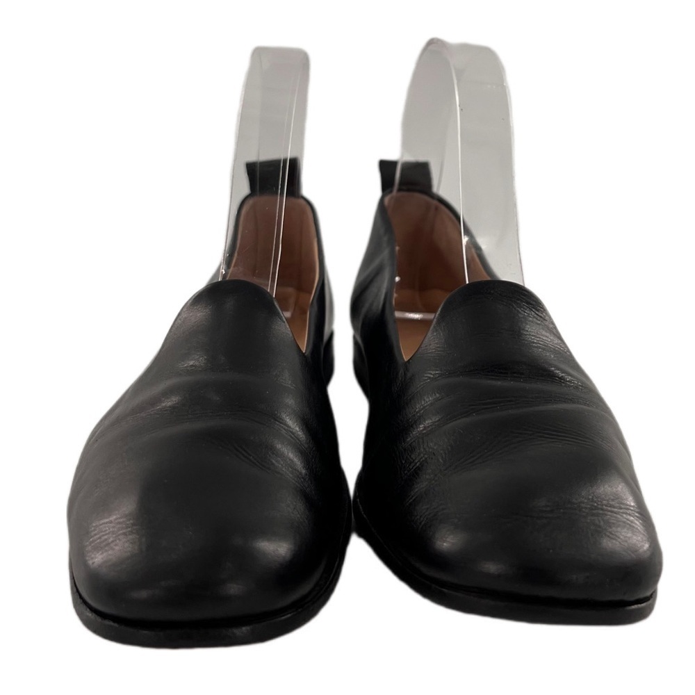 Bally Alba flats 6 black Italian leather smoking loafers old money minimalist - Picture 3 of 12